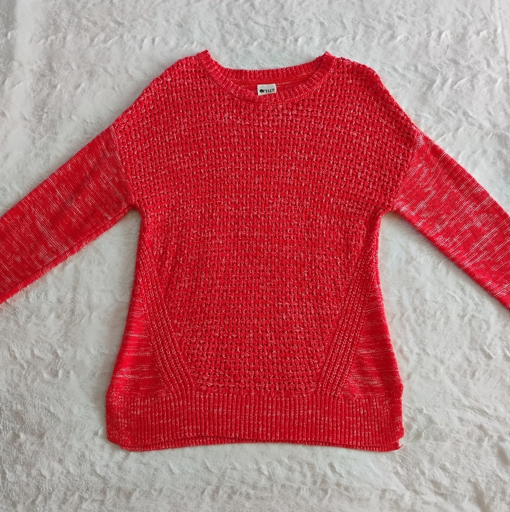 Stylus Orange Open Knit Sweater